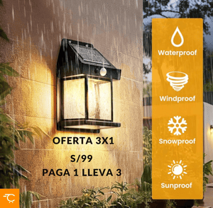 LAMPARA SOLAR CON SENSOR DE MOVIMIENTO 3x1